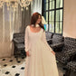 Ivory Sequin Anarkali Gown - Chikankari Work