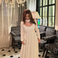 Ivory Sequin Anarkali Gown - Chikankari Work