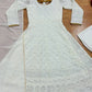 Ivory Sequin Anarkali Gown - Chikankari Work
