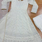 Ivory Sequin Anarkali Gown - Chikankari Work