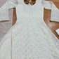 Ivory Sequin Anarkali Gown - Chikankari Work