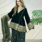 Emerald Velvet Gota Border Suit
