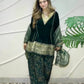 Emerald Velvet Gota Border Suit