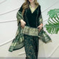 Emerald Velvet Gota Border Suit