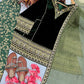 Emerald Velvet Gota Border Suit