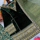 Emerald Velvet Gota Border Suit