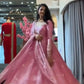Blush Sequin Anarkali Gown Set