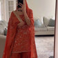 Embroidered Faux Georgette Sharara Set with Dupatta