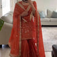 Embroidered Faux Georgette Sharara Set with Dupatta