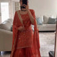 Embroidered Faux Georgette Sharara Set with Dupatta