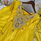 Sunshine Yellow Chinon Embroidered Palazzo Set