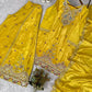 Sunshine Yellow Chinon Embroidered Palazzo Set