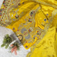 Sunshine Yellow Chinon Embroidered Palazzo Set