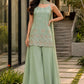 Sage Floral Embroidered Kurti Set