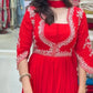 Red Potli Button Empire Anarkali