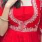 Red Potli Button Empire Anarkali