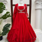 Red Potli Button Empire Anarkali