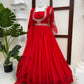 Red Potli Button Empire Anarkali
