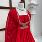 Red Potli Button Empire Anarkali