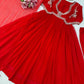 Red Potli Button Empire Anarkali