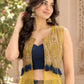 Mustard Navy Tassel Jacket Palazzo Set