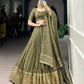 Pure Chanderi Zari Weaving Lehenga Set with Dupatta