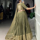 Pure Chanderi Zari Weaving Lehenga Set with Dupatta
