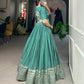 Pure Chanderi Zari Weaving Lehenga Set with Dupatta