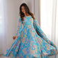 Soft Organza Silk Floral Anarkali Set with Gota Patti Dupatta