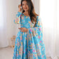 Soft Organza Silk Floral Anarkali Set with Gota Patti Dupatta