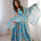 Soft Organza Silk Floral Anarkali Set with Gota Patti Dupatta