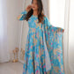 Soft Organza Silk Floral Anarkali Set with Gota Patti Dupatta