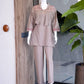 Taupe Fringe Jacket Co-ord