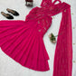 Rani Pink Fishcut Ready to wear Half Saree & half Lehengha
