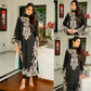 Pure Muslin Floral Print Partywear Gown Set