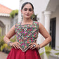 Palm Motif Gota Lehenga Set