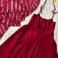 Crimson Silk Tassel Cami Gown