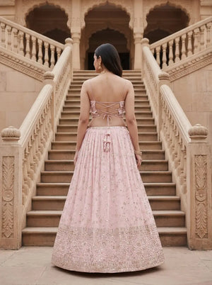 Elegant Bridal Georgette Lehenga Choli Set for Wedding and Reception Occasions