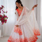 Coral Bloom Organza Taby Silk Digital Print Anarkali Gown Set