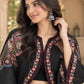 Black Paisley Cape Flared Skirt Set