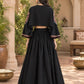 Black Paisley Cape Flared Skirt Set