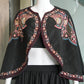 Black Paisley Cape Flared Skirt Set