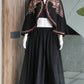 Black Paisley Cape Flared Skirt Set