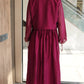 Wine Honeycomb Jacket Flared Gown