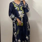 Pure Muslin Floral Print Partywear Gown Set