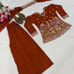 Rust Floral Sequin Sharara