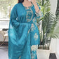 Teal Digital Print Sharara