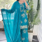 Teal Digital Print Sharara