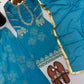 Teal Digital Print Sharara