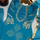 Teal Digital Print Sharara